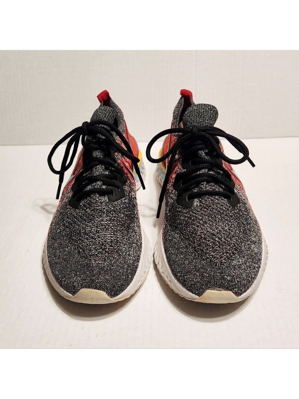 Nike Epic React Flyknit 2 Mens 10 Red Black Running Shoes - Picture 5 of 12